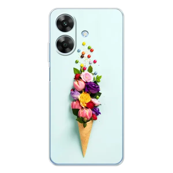 Чехол с рисунком «Цветок-мороженное» для Realme Note 60x