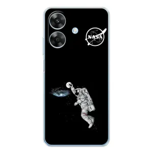 Силиконовый бампер с принтом "Наса" на Realme Note 60x (Космонавт баскетболист)