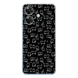 Чехол на тематику: Коты для Realme Note 60x (Котики на черном)