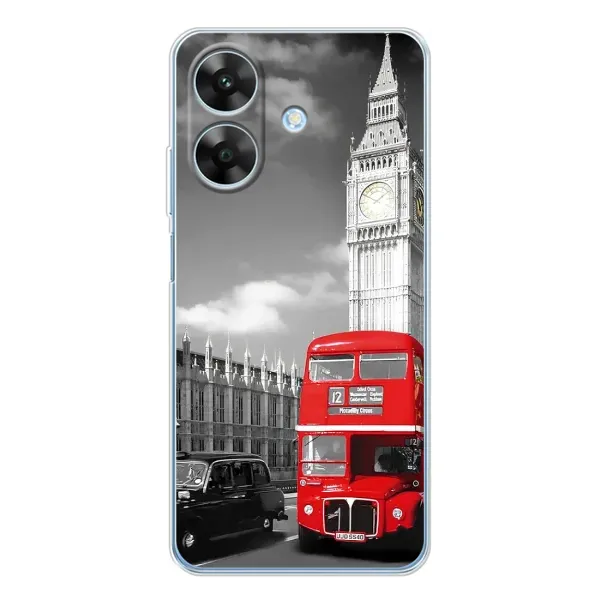 Чехол с рисунком «Красный автобус» для Realme Note 60x