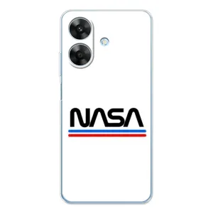 Силиконовый бампер с принтом "Наса" на Realme Note 60x (NASA на белом фоне)