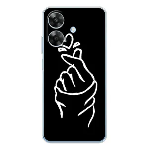 Чехлы (Знак сердечка) на Realme Note 60x (Сердце на черном)