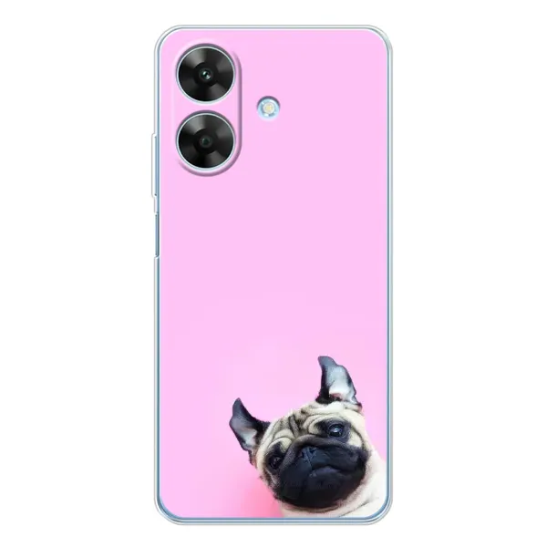 Чехол с рисунком «Собака на розовом» для Realme Note 60x