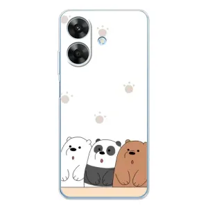 Чехлы с изображением разных животных для Realme Note 60x (Удивленные медвеженки)