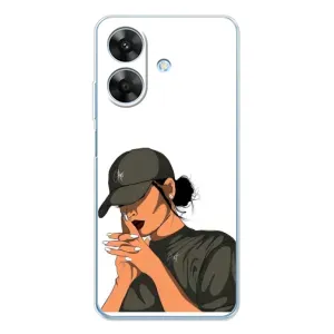Силиконовый Чехол на Realme Note 60x с картинкой Стильных Девушек (В зеленом)