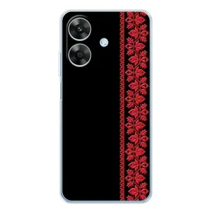 Силіконовый Чохол на Realme Note 60x з картинкой Вишиванки (Вишиванка на чорному)
