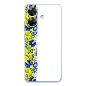 Силіконовый Чохол на Realme Note 60x з картинкой Вишиванки (Жовто-біла вишиванка)
