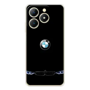 Силиконовый бампер с картинкой машины на RealMe Note 70 (Черный BMW)