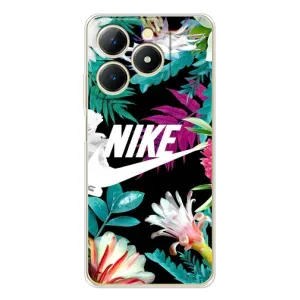Силиконовый Чехол на RealMe Note 70 с картинкой Nike (Цветочный Nike)