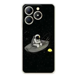 Силіконовый Чохол з принтом "Космонавти" на RealMe Note 70 (Космонавт на рибалці)