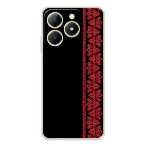 Силиконовый Чехол на RealMe Note 70 (Красная Вышиванка)