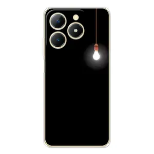 Чехол с картинками на черном фоне для RealMe Note 70 (Лампочка)