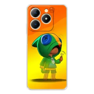 Чехол Бравл Старс для RealMe Note 70 (LEON в кофте)