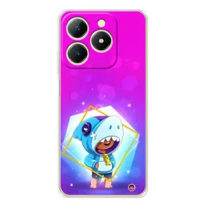Чехол Бравл Старс для RealMe Note 70 (Леон в костюме Акулы)