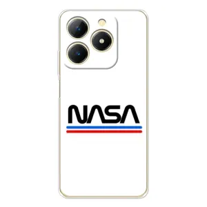 Силіконовый бампер з принтом "Наса" на RealMe Note 70 (NASA на білому тлі)
