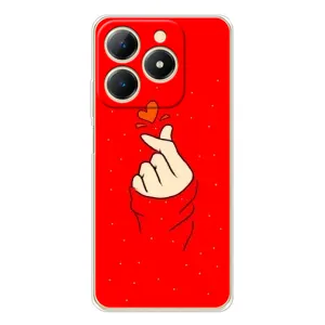 Чехлы (Знак сердечка) на RealMe Note 70 (Сердце на красном)