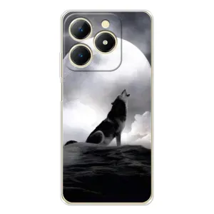 Чехол с Волком на RealMe Note 70 (Волк и луна)