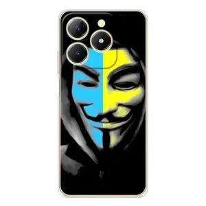 Чехол с Украинской символикой на Реалми Ноут 70Т (Анонимус патриот)