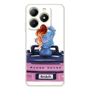 Силіконовый Чохол на Realme Note 70T з картинкой Модных девушек (Дівчина на машині)