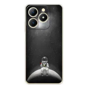 Силіконовый Чохол з принтом "Космонавти" на Realme Note 70T (Космонавт романтик)