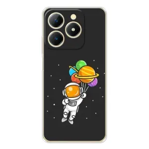Силіконовый Чохол з принтом "Космонавти" на Realme Note 70T (Космонавт з кульками)
