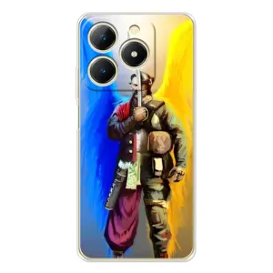 Чехол с картинкой (Патриотический КОЗАК) на Realme Note 70T (Козак с крыльями)