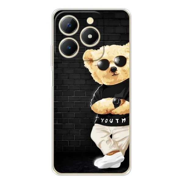 Чехол с рисунком «Мишка в очках» для Realme Note 70T