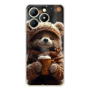 Печатный чехол «Зверята с кофе» для Realme Note 70T (Медвежонок с кофе)