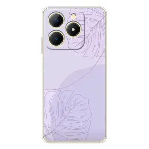 Чехол цветочный дизайн для Realme Note 70T (Монстера фиолетовая)