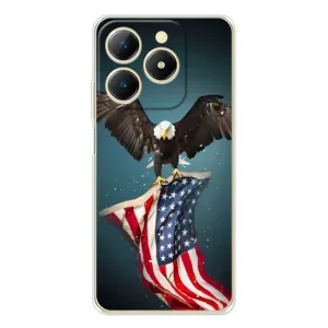 Чехол Флаг USA для Realme Note 70T (Орел и флаг)