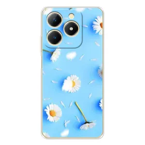 Чехол с Цветами для Realme Note 70T (ромашки на голубом)