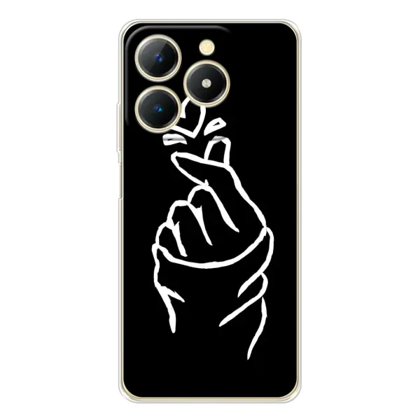Чехол с рисунком «Сердце на черном» для Realme Note 70T Чехол с рисунком «Сердце на черном» для Realme Note 70T