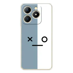 Чохли (ТПУ) (смішні стікери) для Realme Note 70T (Сіро-білий)