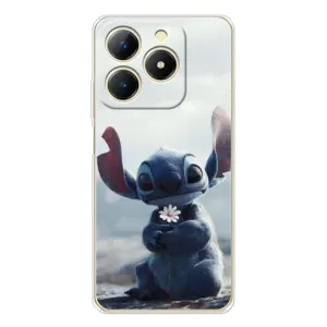 Чехол с рисунком Стич для Realme Note 70T (Стич с цветочком)