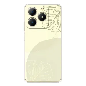 Чехол цветочный дизайн для Realme Note 70T (Зелёный фон)