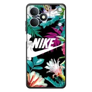 Силіконовый Чохол на RealMe Note 80 з картинкою НАЙК (Квітковий Nike)