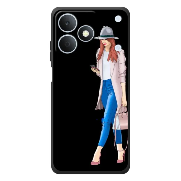 Чехол с рисунком «Девушка со смартфоном» для Realme Note 80