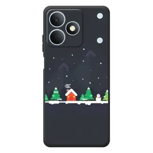 Силиконовый бампер на рождество для RealMe Note 80 (Город зимний)