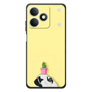 Бампер для RealMe Note 80 с картинкой "Песики" (Кактус на голове)