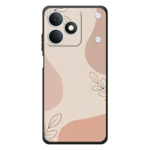 Чехол цветочный дизайн для RealMe Note 80 (Коричневый фон)