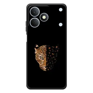 Чехол с леопардовым принтом на RealMe Note 80 (Леопард на черном)