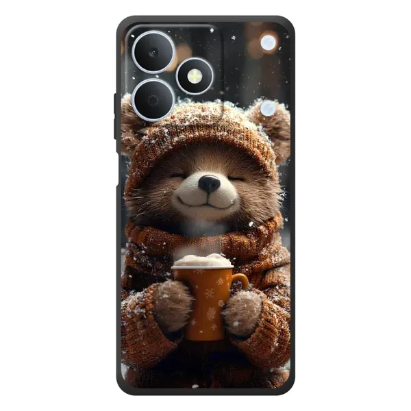 Чехол с рисунком «Медвежонок с кофе» для Realme Note 80