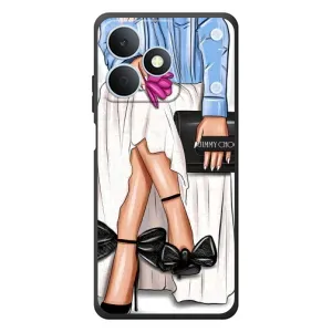 Силиконовый Чехол на RealMe Note 80 с картинкой Стильных Девушек (Мода)