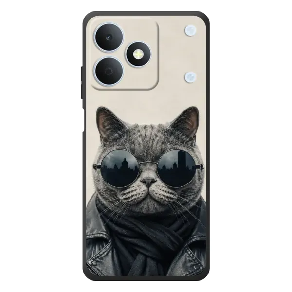 Чехол с рисунком «Модный кот» для Realme Note 80