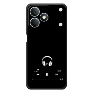 Чехол с картинками на черном фоне для RealMe Note 80 (Плеер)
