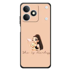 Силиконовый Чехол на RealMe Note 80 с картинкой Стильных Девушек (С собакой)