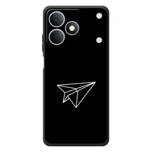 Чехол с картинками на черном фоне для RealMe Note 80 (Самолетик)