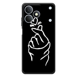 Чехлы (Знак сердечка) на RealMe Note 80 (Сердце на черном)