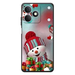 Чехлы на Новый Год RealMe Note 80 (Снеговик в шапке)