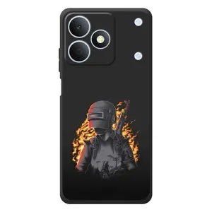 Силиконовый чехол с картинкой "Герой Pubg" на RealMe Note 80 (В огне)